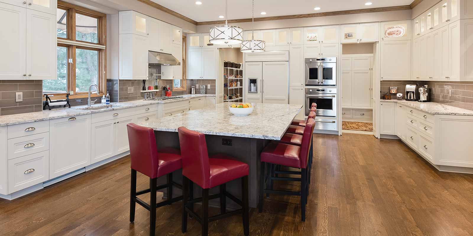 large traditional white kitchen remodel by Silent Rivers of Des Moines