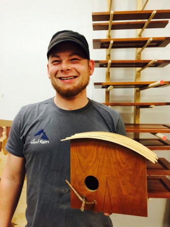 Alex Schlepphorst woodshop artisan designed this birdhouse in the Silent Rivers woodshop