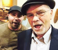 Chaden Halfhill's cousin Joe Jordan and father Mike Halfhill at a family gathering