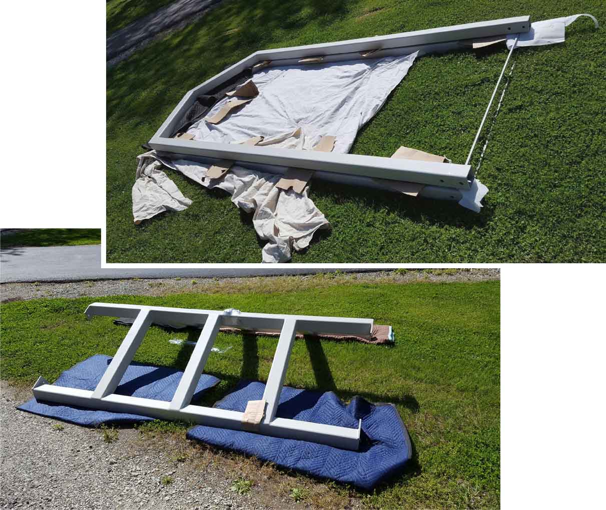metal arbor has been delivered and is waiting to be installed on a new rural Iowa deck being designed and built by Silent Rivers of Des Moines