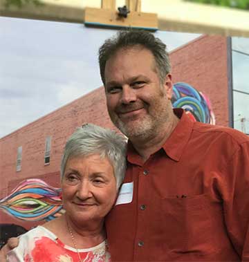 Trudy Holman Hurd, the late G. David Hurd’s wife, and Chaden after he was awarded the G. David Hurd Innovator of the Arts award.