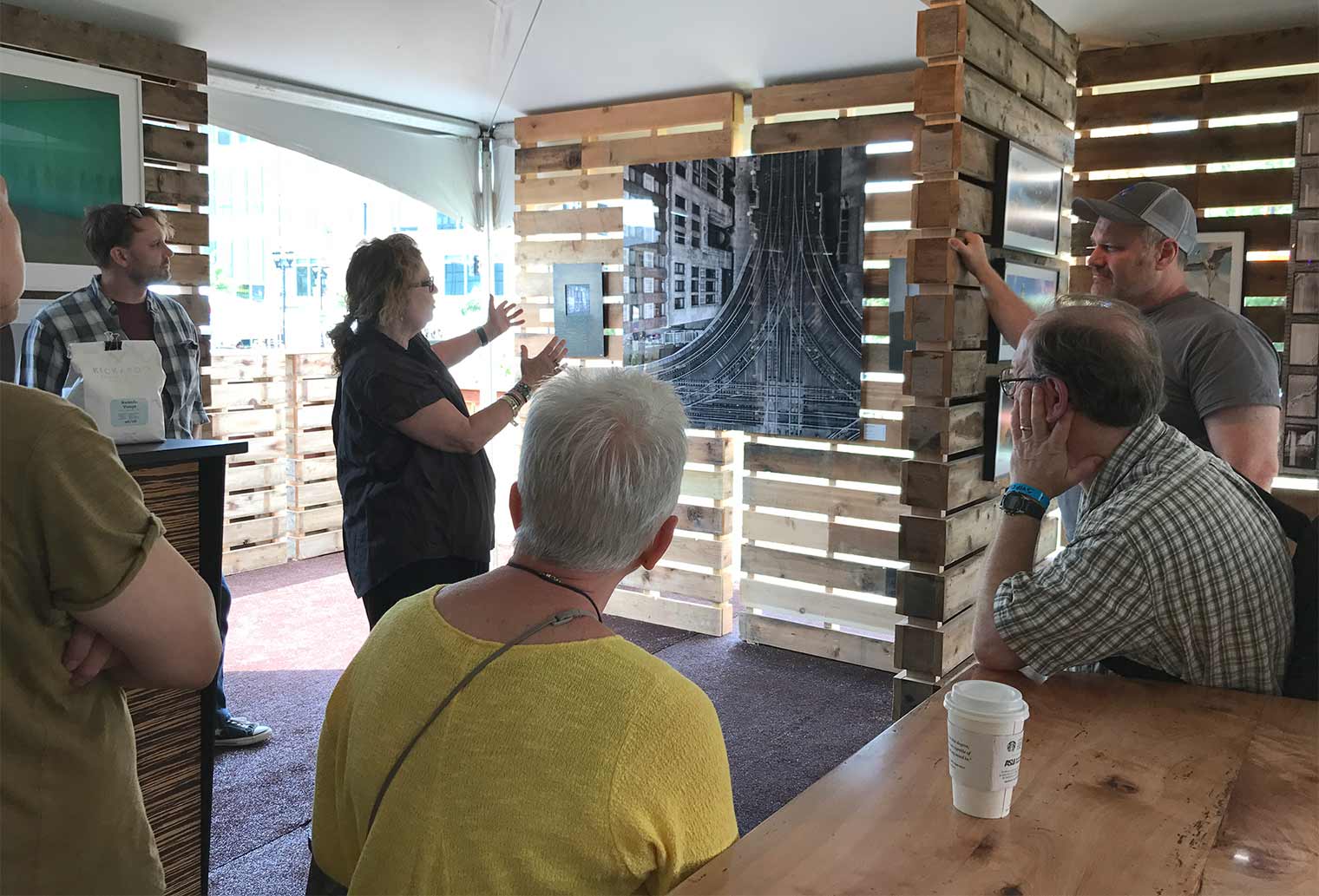 Des Moines Arts Festival Salon talk by Lenore Metrick-Chen of Drake University at the Gathering Table inside the Silent Rivers VIP Club