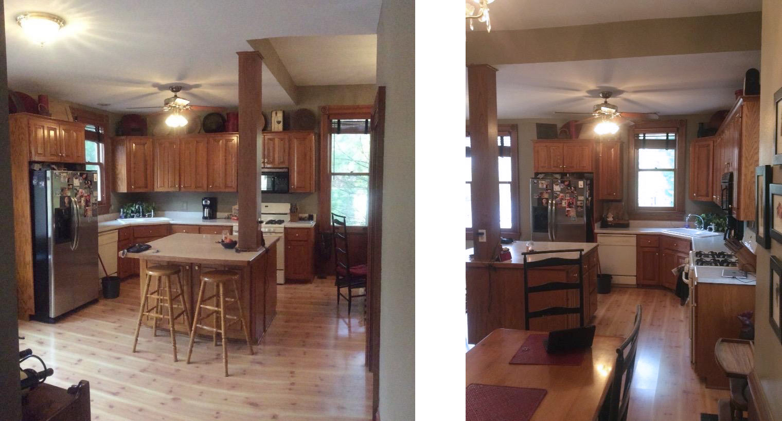 before photos of kitchen in a Des Moines, Iowa Victorian home that will be redesigned by home remodeler Silent Rivers Design+Build