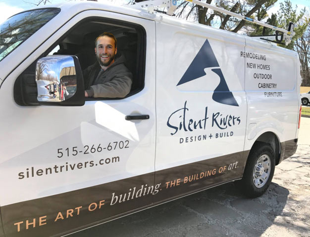 Senior lead artisan Craig Seagren in one of the Silent Rivers vans