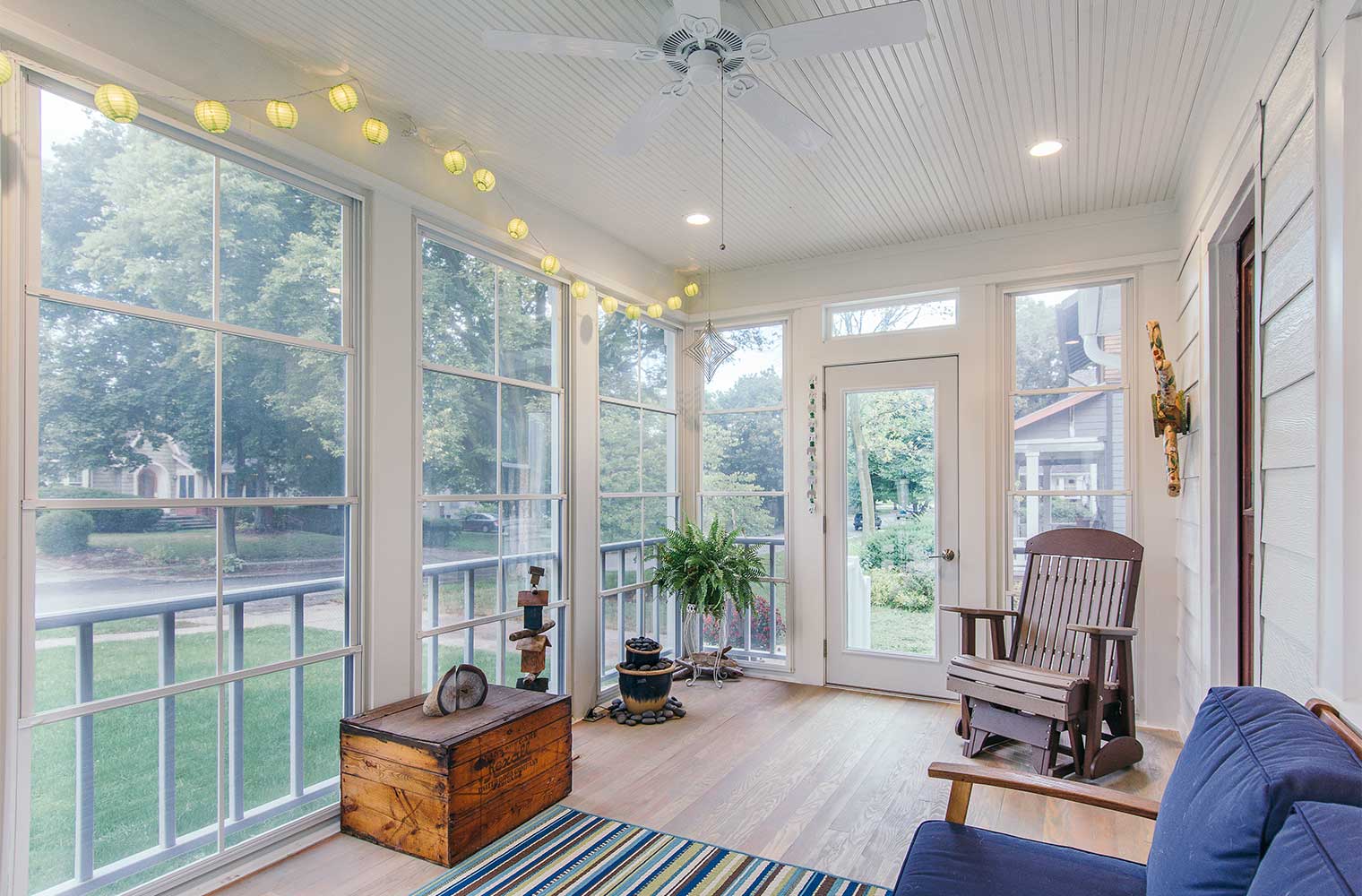 enclosed front porch addition on Des Moines home by remodeler Silent Rivers