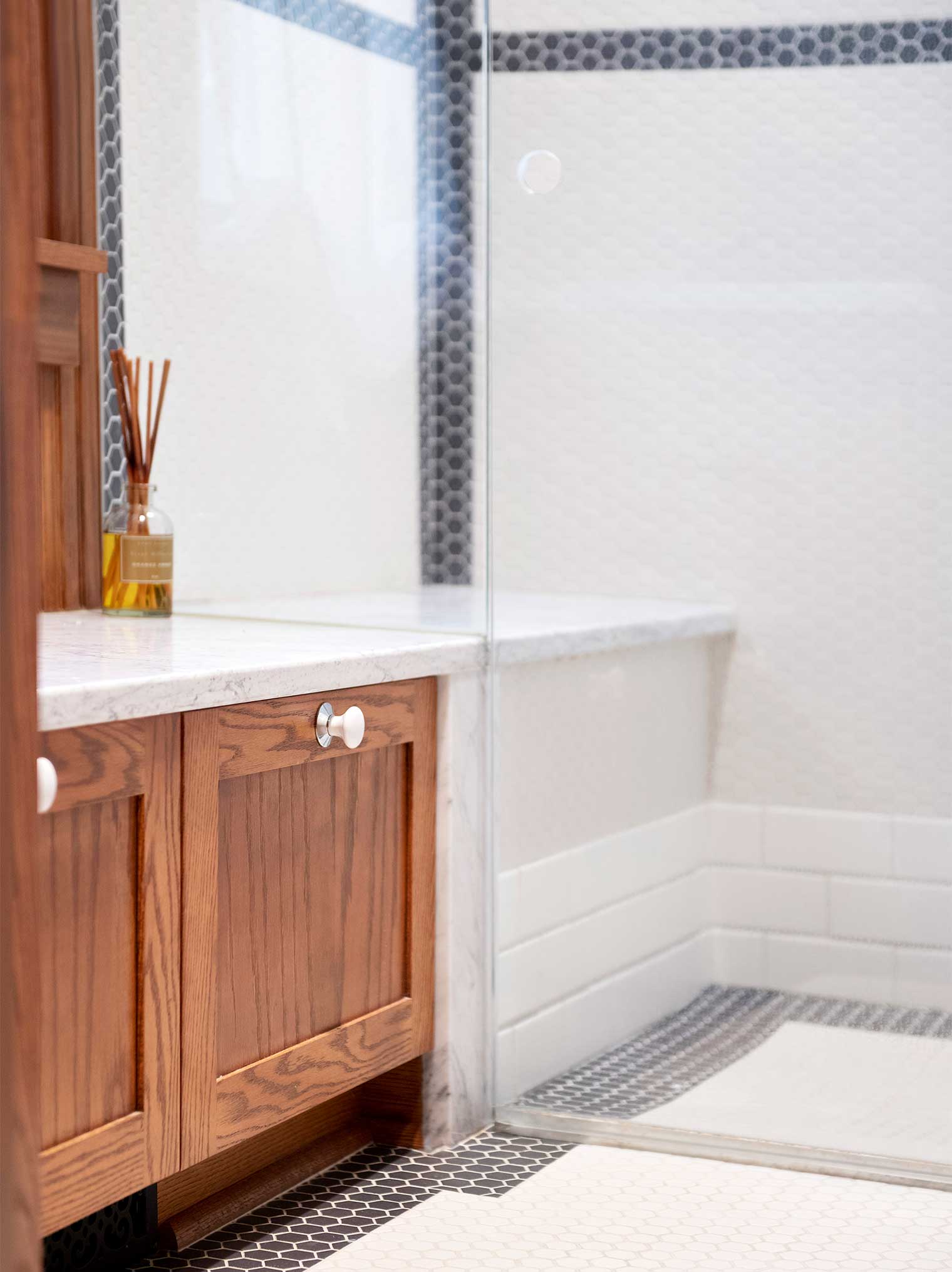 bathroom remodel in historical Des Moines Victorian home renovation by Silent Rivers