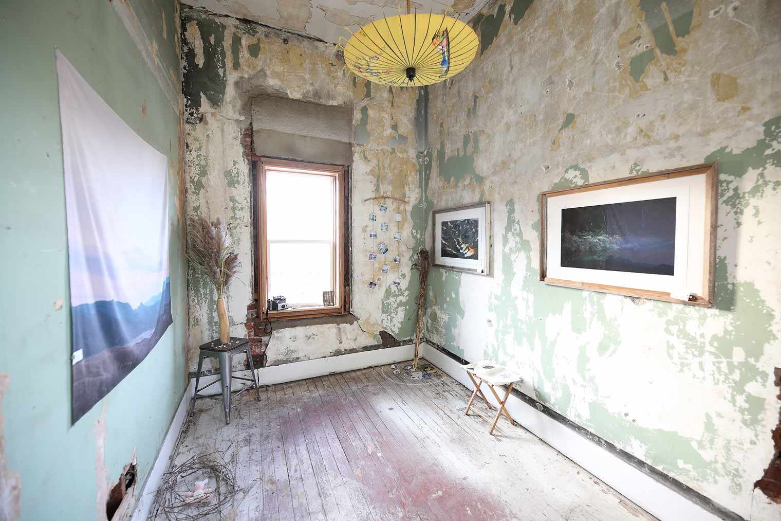 Karla Conrad installation of Melancholia: A Fortunate Rebirth at Silent Rivers 25th anniversary and dsm Unveiling