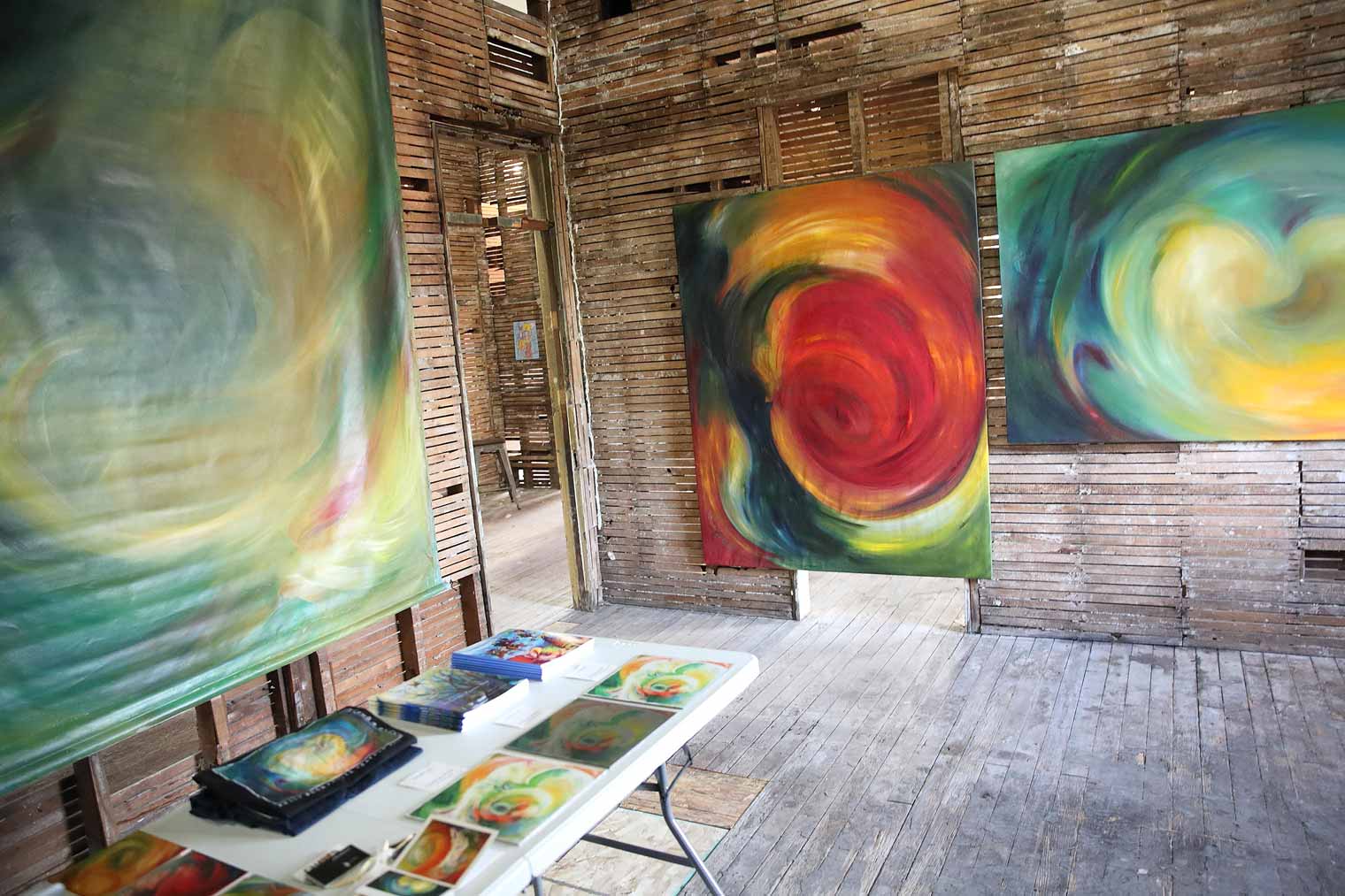 Kelly Boon artwork at Silent Rivers 25th anniversary and dsm Unveiling