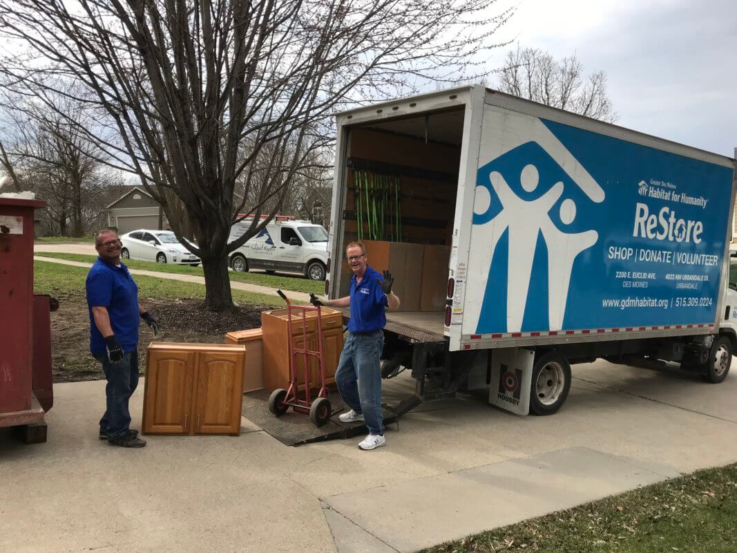 Greater Des Moines Habitat ReStore takes cabinets from a Des Moines home remodel by Silent Rivers