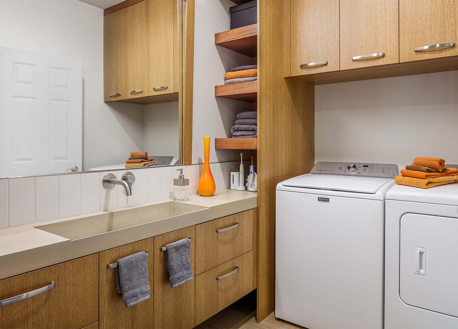 bathroom remodel with laundry master suite