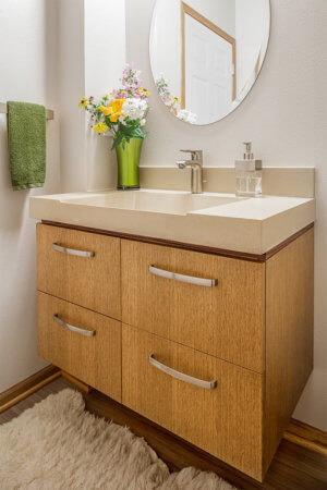 guest bathroom remodel floating vanity