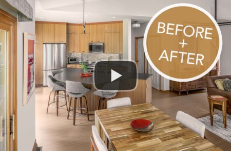 before and after time lapse video still of home remodel by Silent Rivers